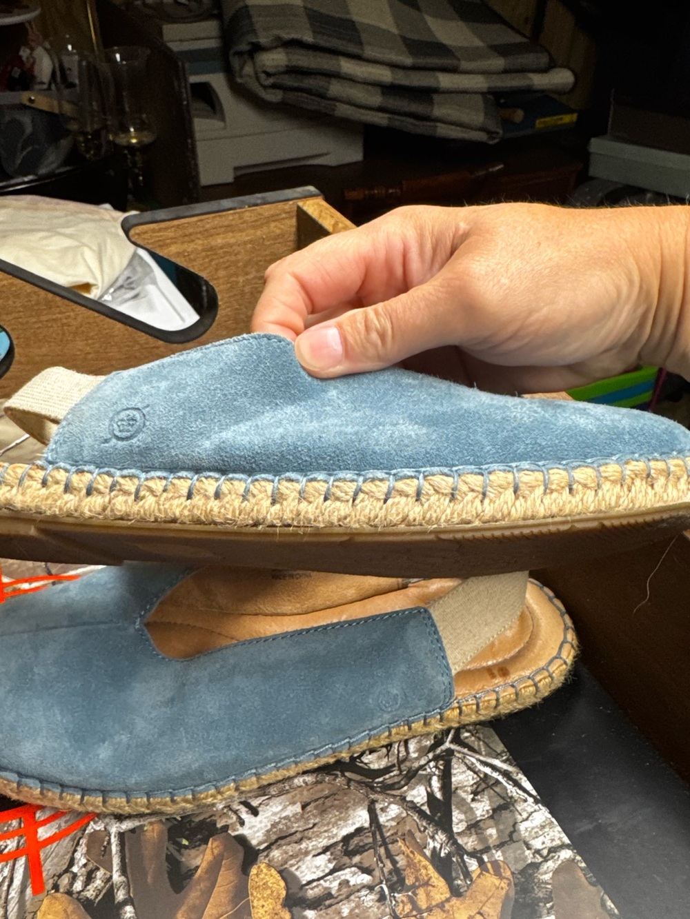 Born Suede Espadrille Slip-Ons in Blue size 9 VGUC - Picture 5 of 9